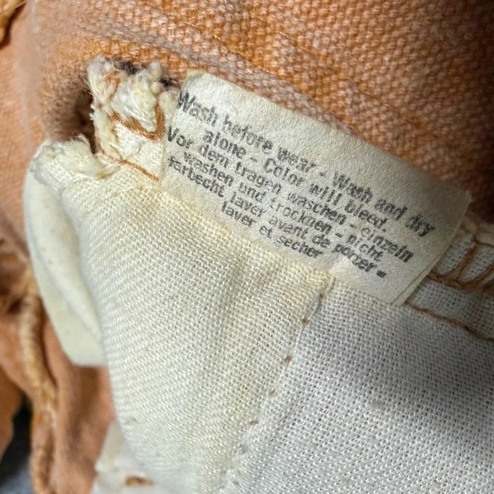 Vintage‎ 1980s Levi's 630-7775 White Tab Jeans Tan Orange Actual 28x34 Talon 42